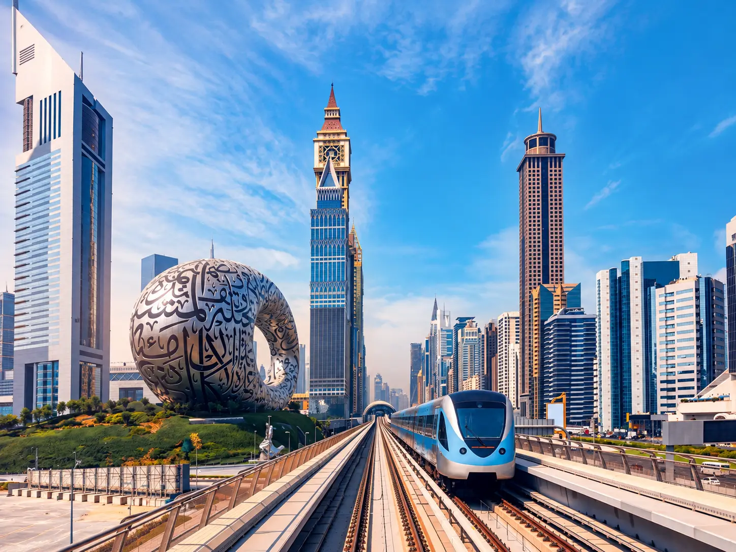 Dubai city skyline with Burj Khalifa illuminated at dusk - Galaxia Group UAE regional hub